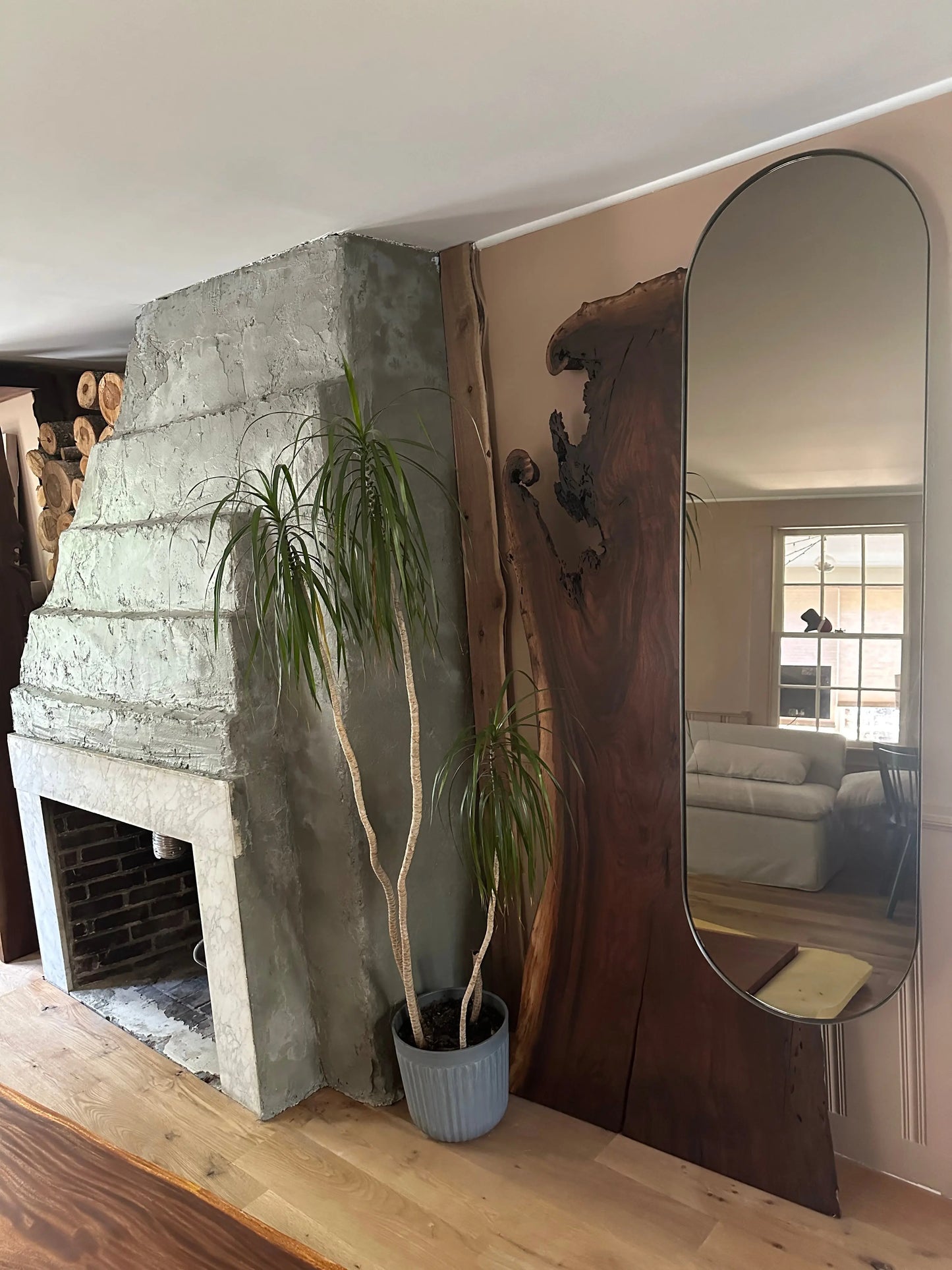 Standing Mirror - Full Length Walnut Floor Mirror - Hopes Woodshop