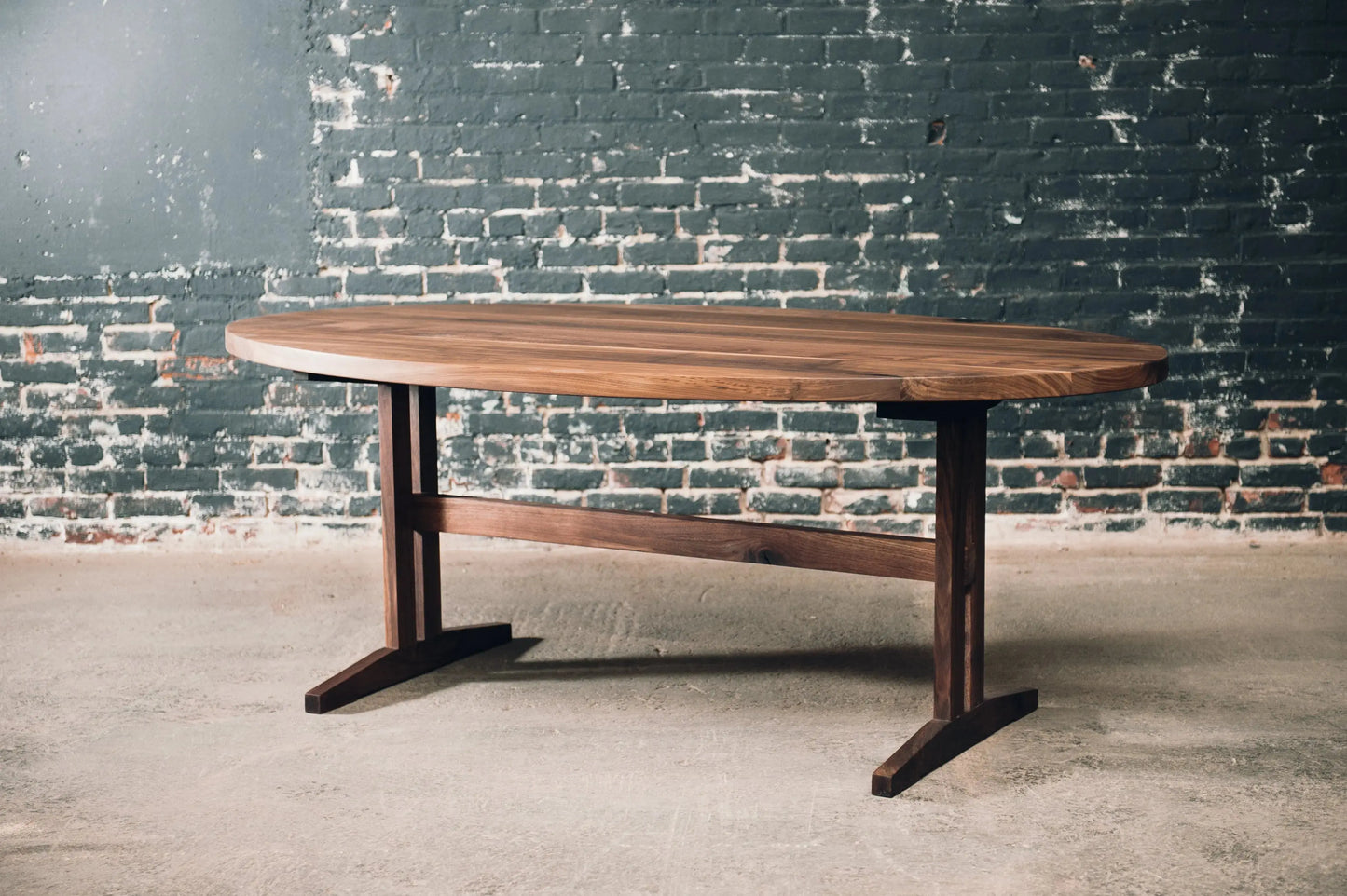 Modern Dining Table with Trestle Base Hopes Woodshop