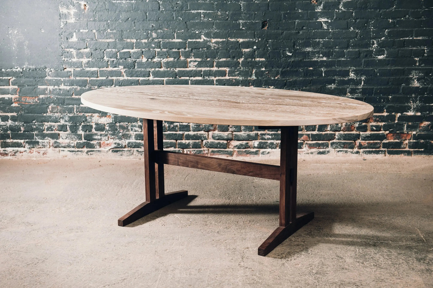 Modern Dining Table with Trestle Base Hopes Woodshop