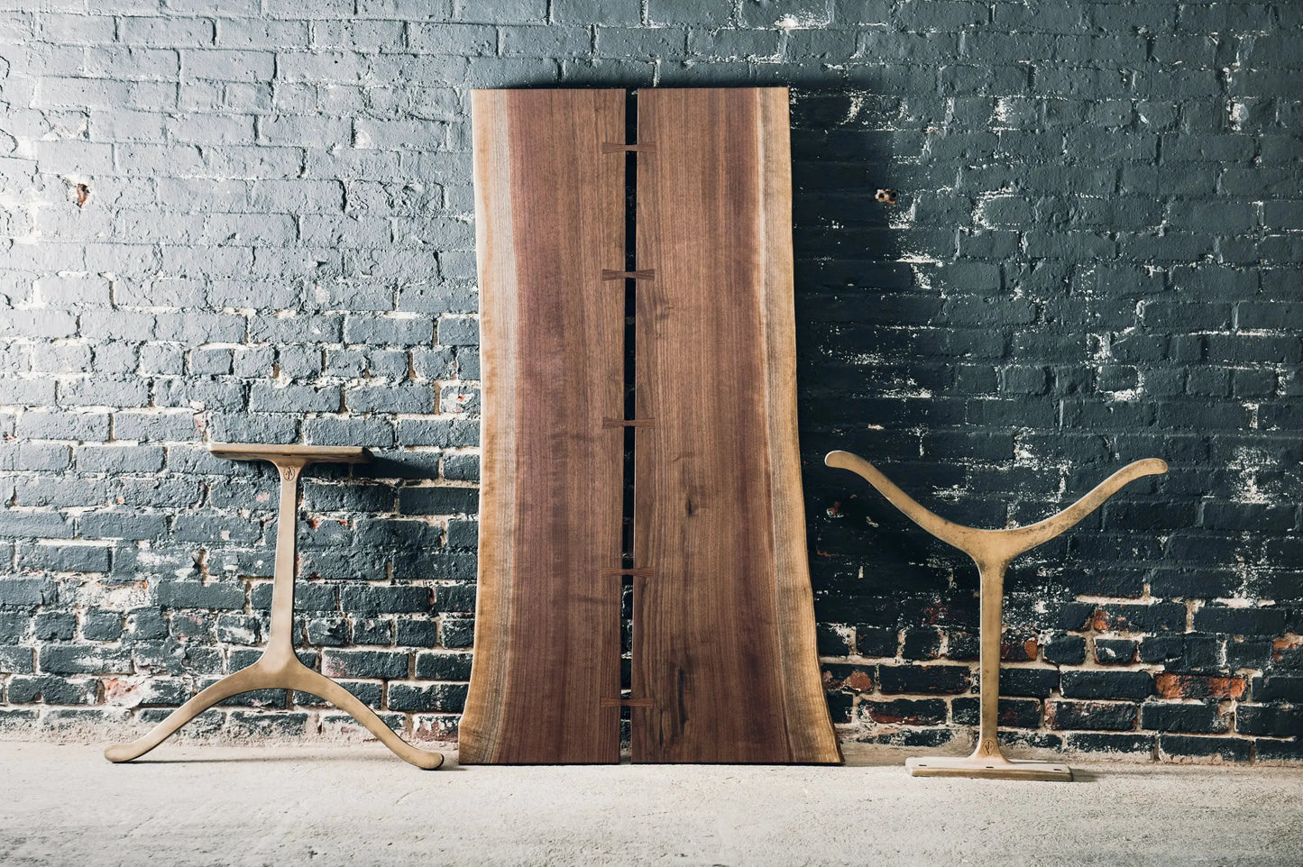 Slab table with wishbone base Hopes Woodshop