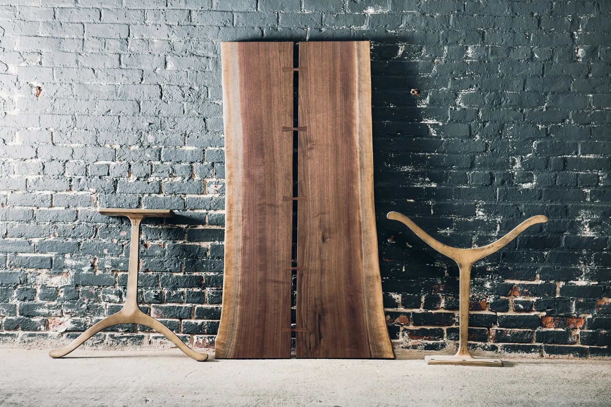 Slab table with wishbone base Hopes Woodshop