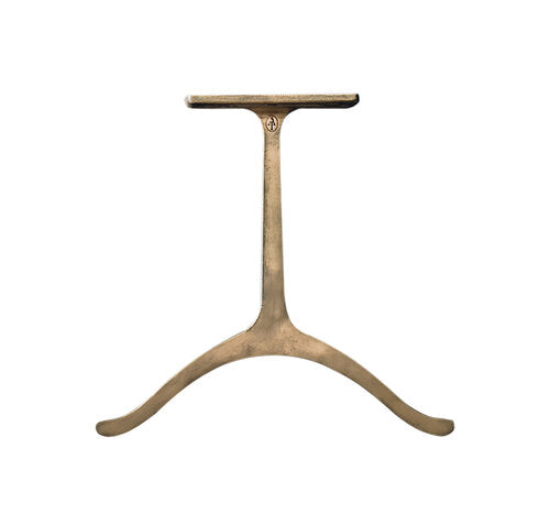 Slab table with wishbone base