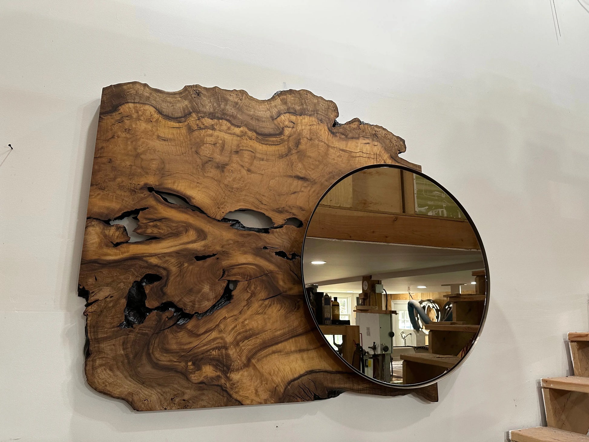 Wooden Mirror with Bronze Glass Hopes Woodshop