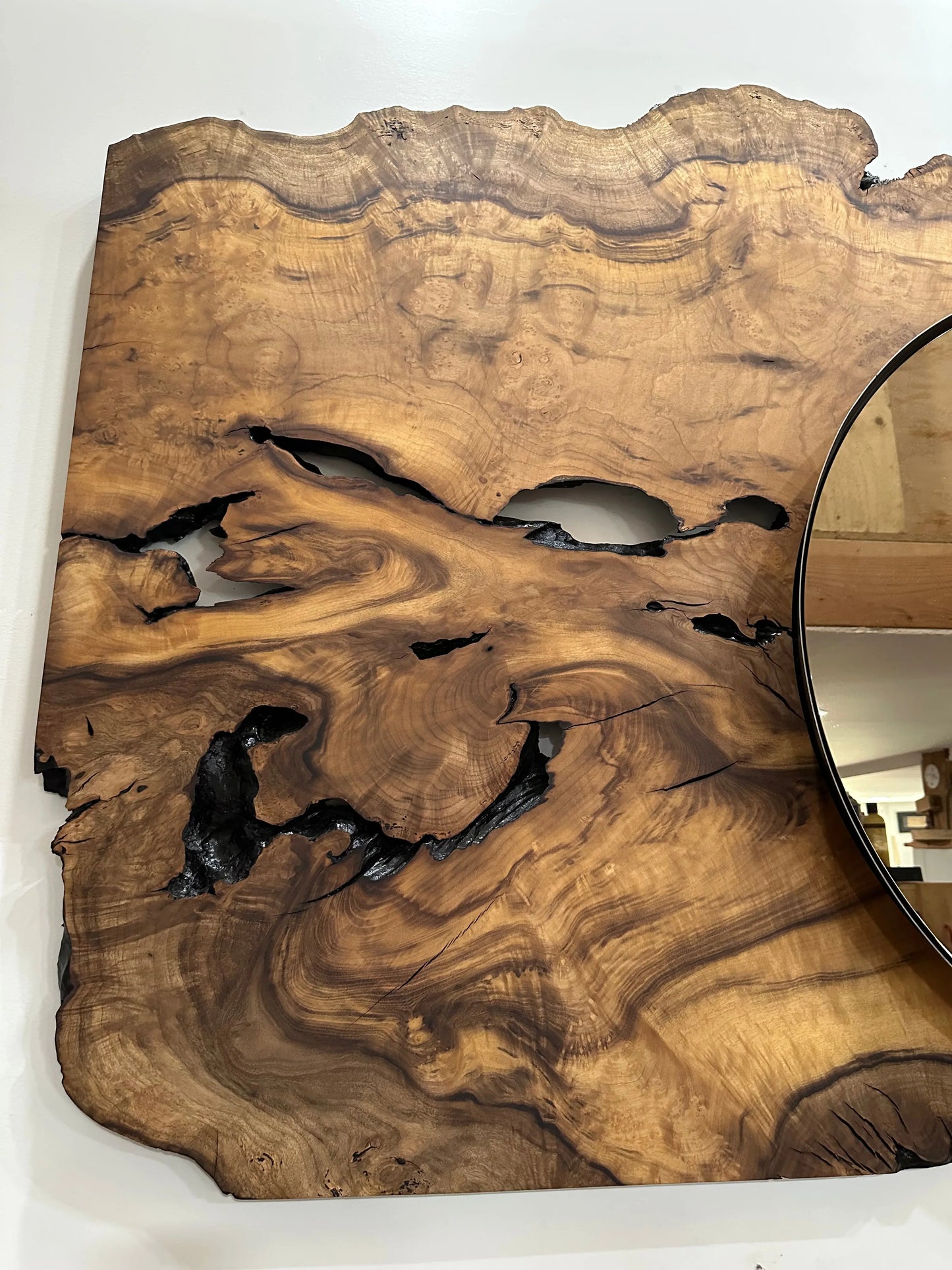 Wooden Mirror with Bronze Glass Hopes Woodshop
