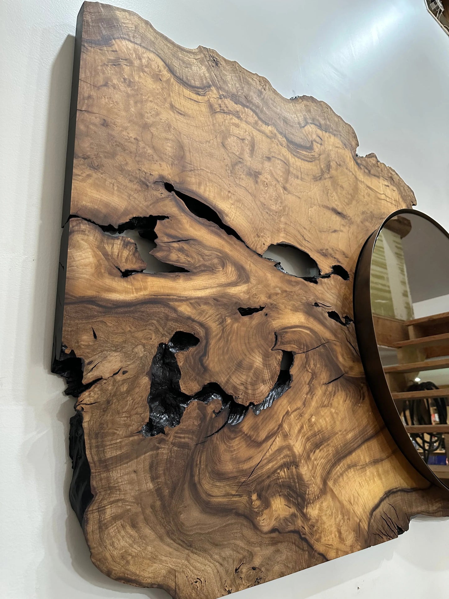 Wooden Mirror with Bronze Glass Hopes Woodshop