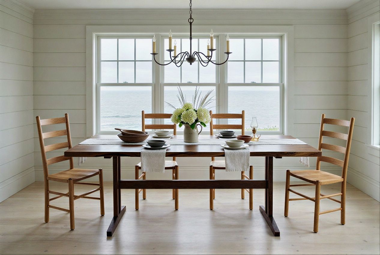 Trestle Base Dining Table | Hardwood made in Boston MA - Hopes Woodshop