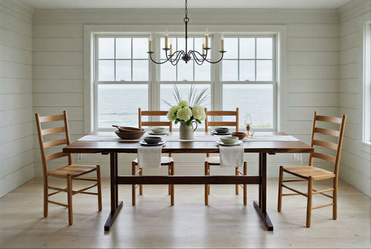 Trestle Base Dining Table | Hardwood made in Boston MA - Hopes Woodshop